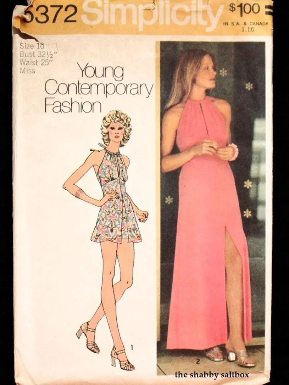 VTG Halter Dress & Short Shorts Simplicity XS Sewing Pattern #5372 CUT B32.5